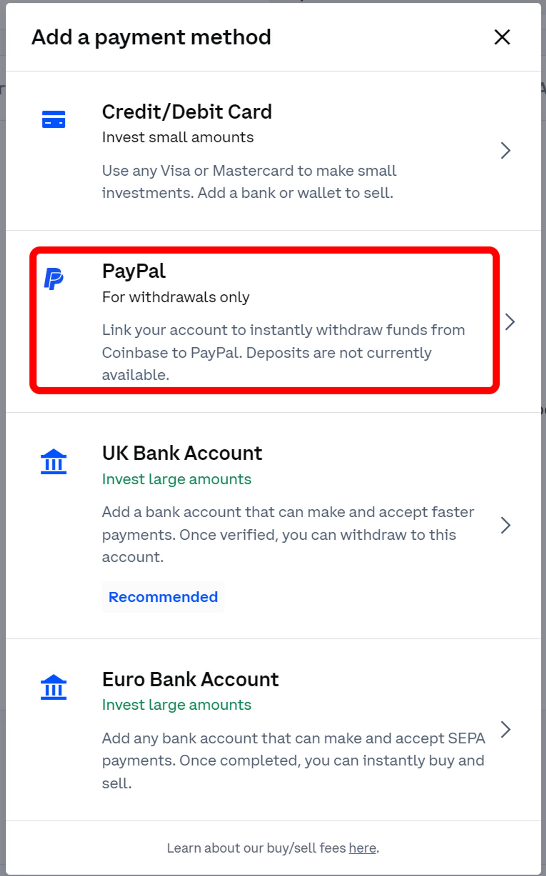 transfer coinbase to paypal