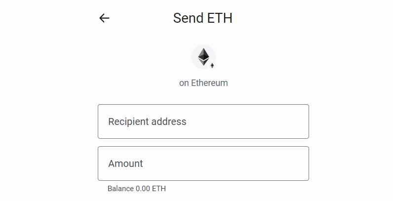Enter the recipient address and amount on trustwallet