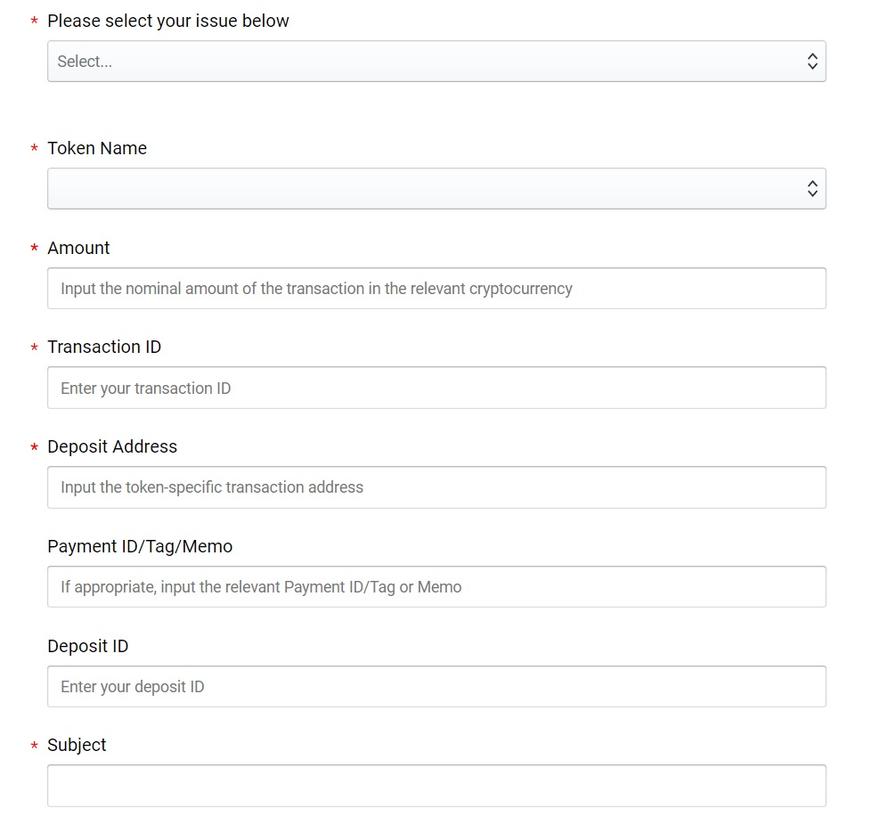 bitfinex lost deposit support system