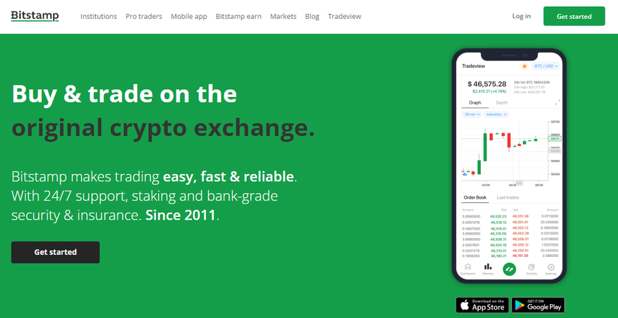 Bitstamp homepage