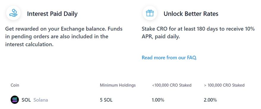 Staking Solana tokens on Crypto.com Exchange