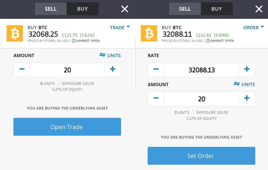Completing a Bitcoin purchase on eToro