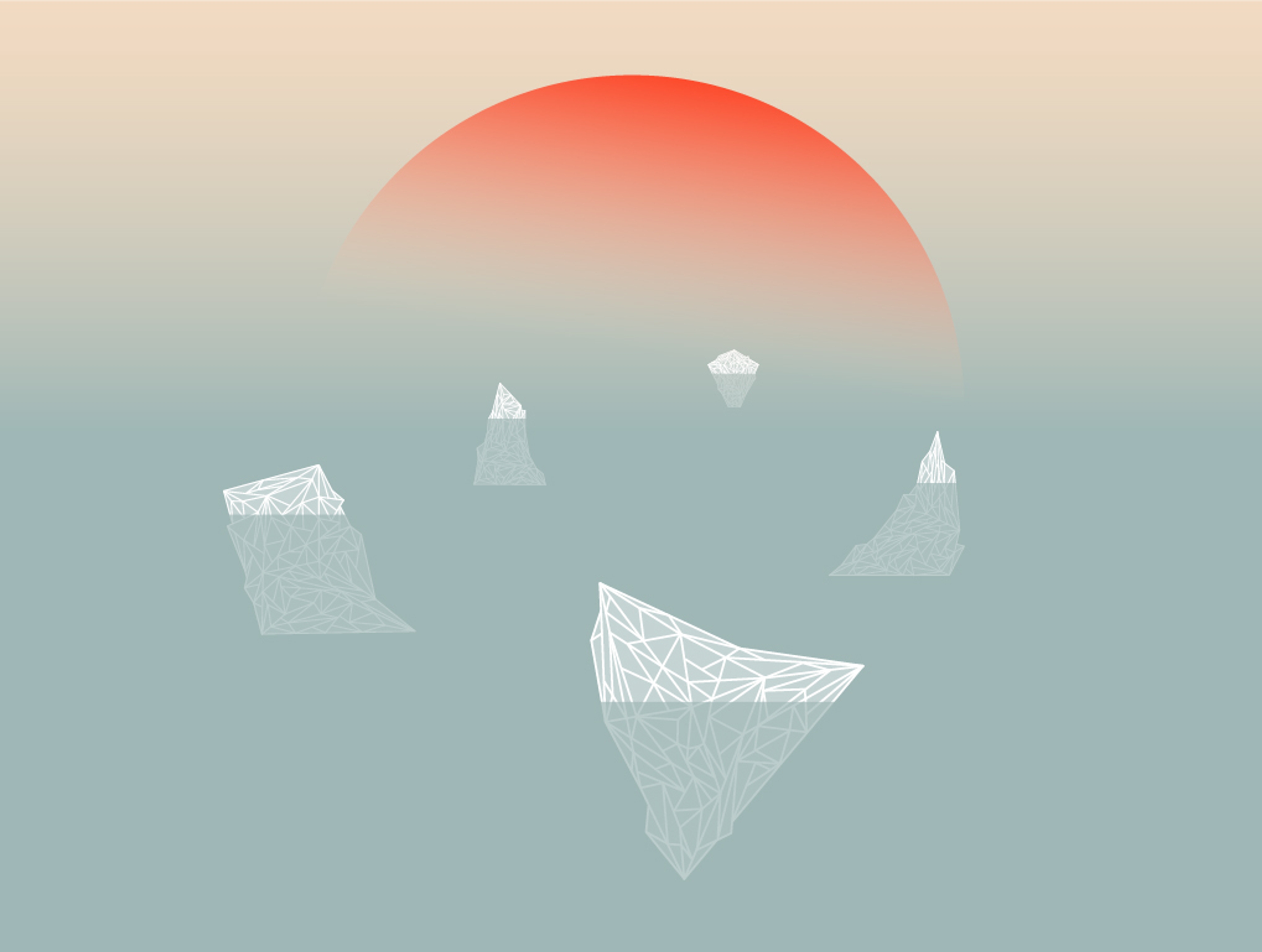 Illustration du chapitre "iceberg" montrant une grille de polygones à base résolutions de différentes postures humaines