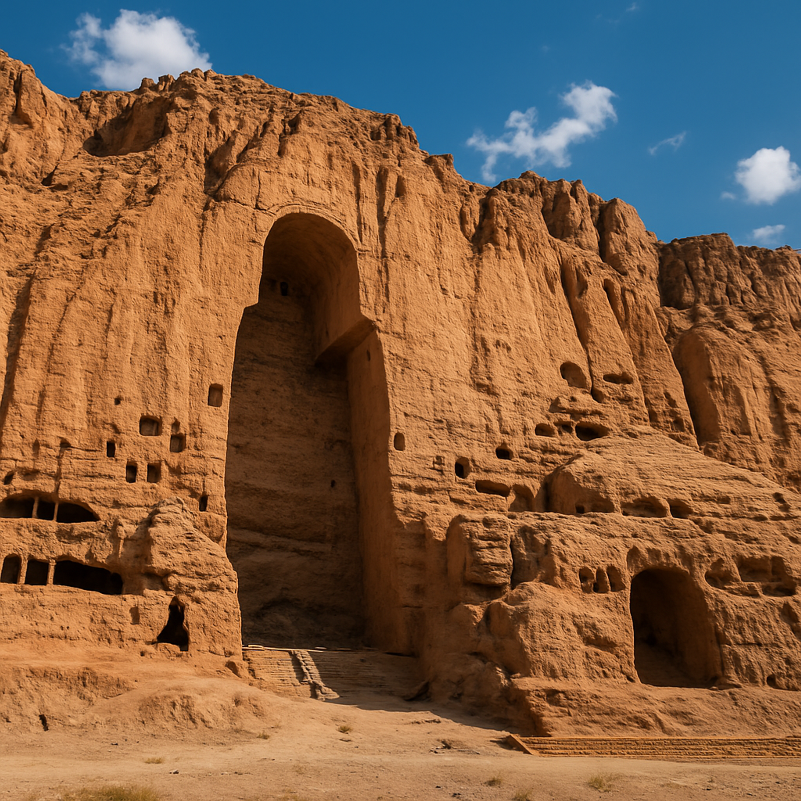 Buddha niches in cliff