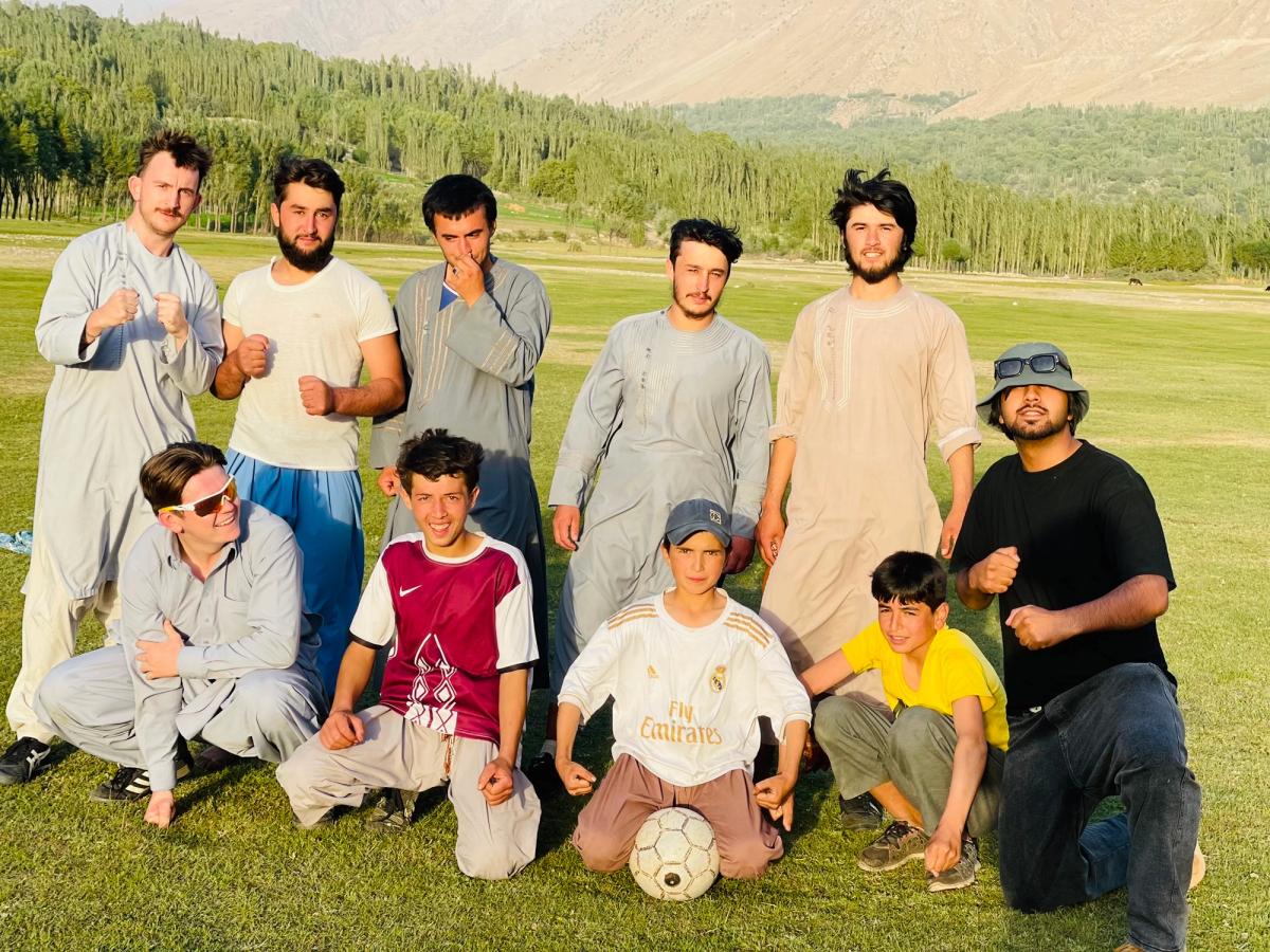 Playing football in remote Afghanistan
