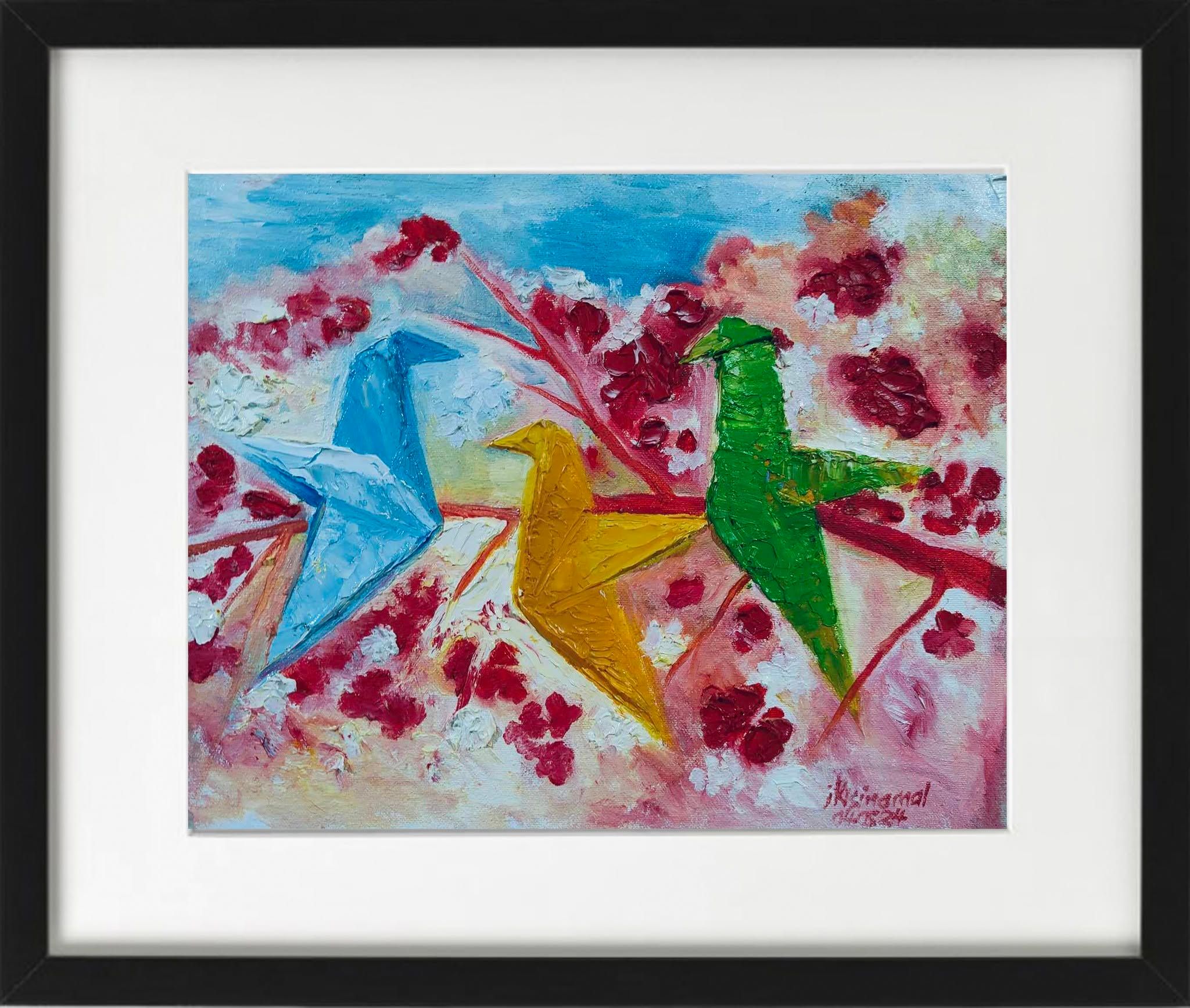 Oregami Birds and Cherry Blossoms
