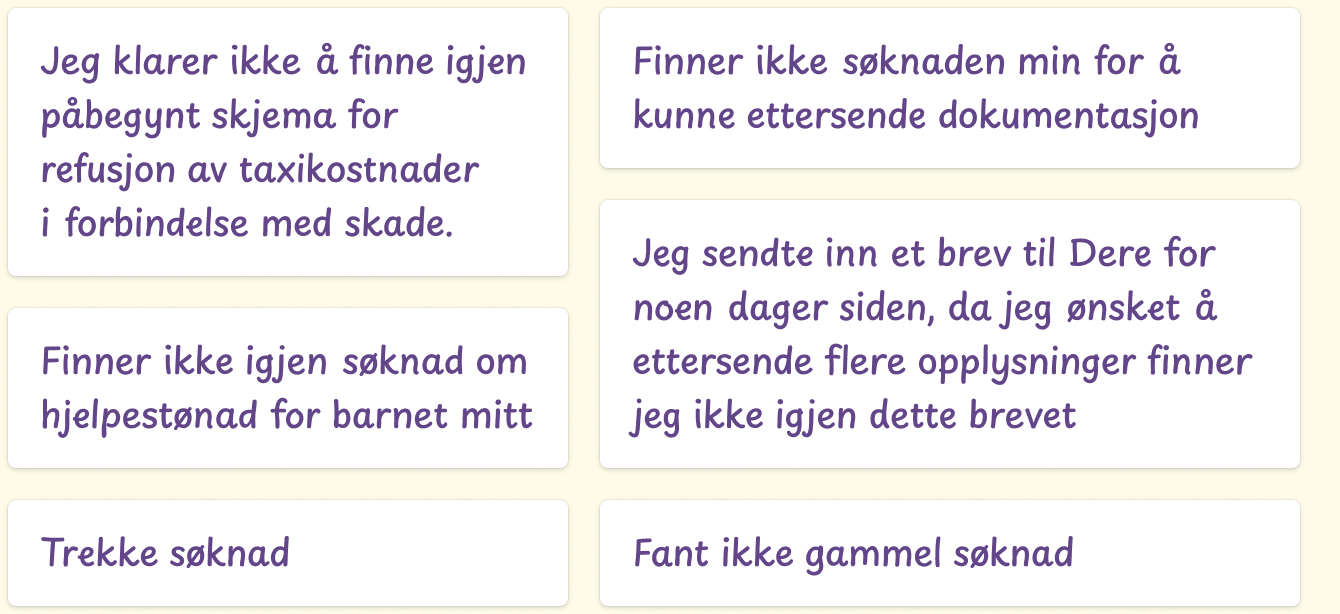 Tilbakemeldinger fra spørreundersøkelse på søknadsoversikten