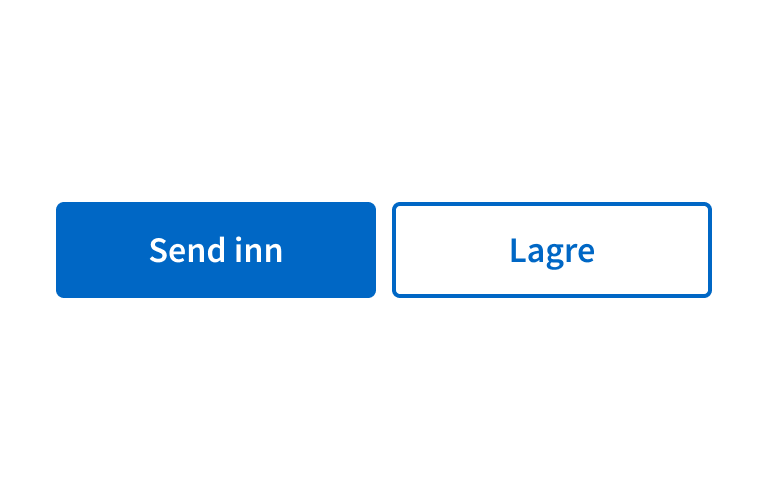 2 knapper med korte tekster, send inn og lagre