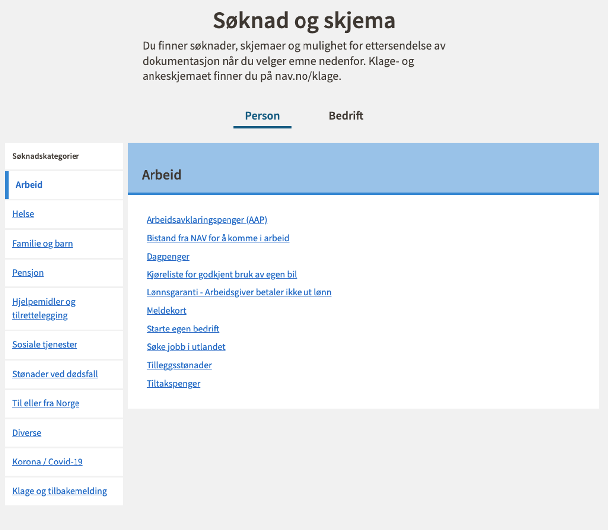 Den gamle skjemaveilederen