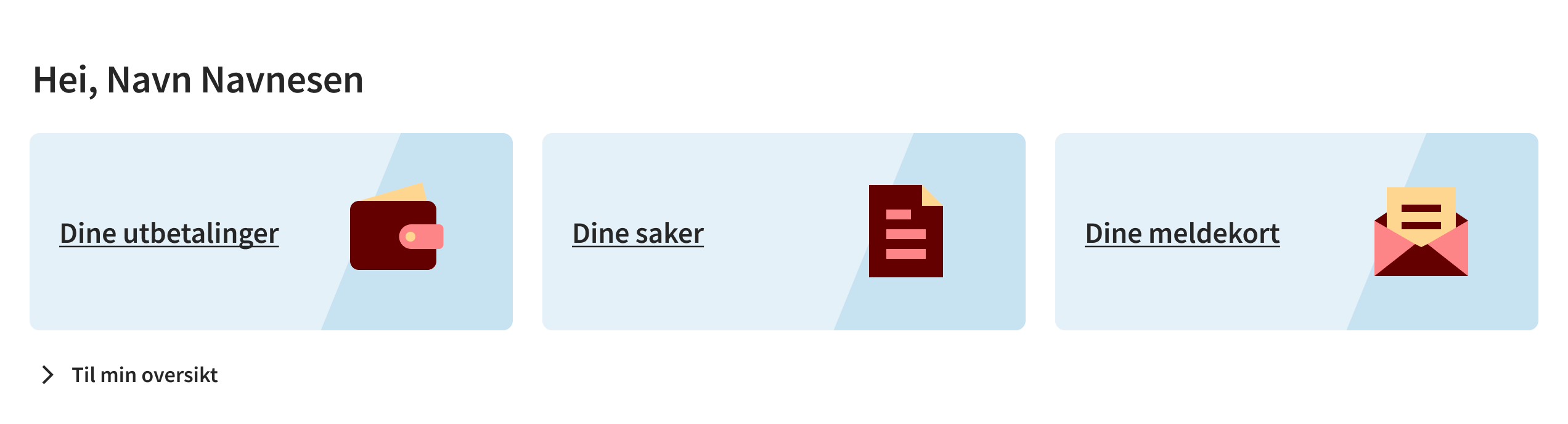Skjembilde av seksjonen for innlogget innhold