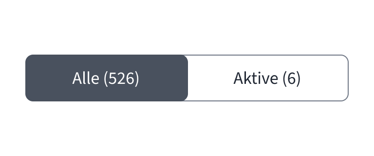 ToggleGroup brukt til filter