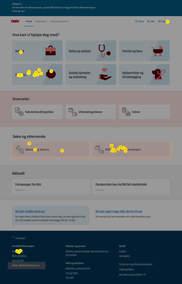 I klikktesten fikk vi for eksempel tydelig input på at 'Ettersendelse' var et tydelig triggerord.