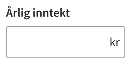 Tekstfeltet med høyre-alignet forkortelse som benevnelse