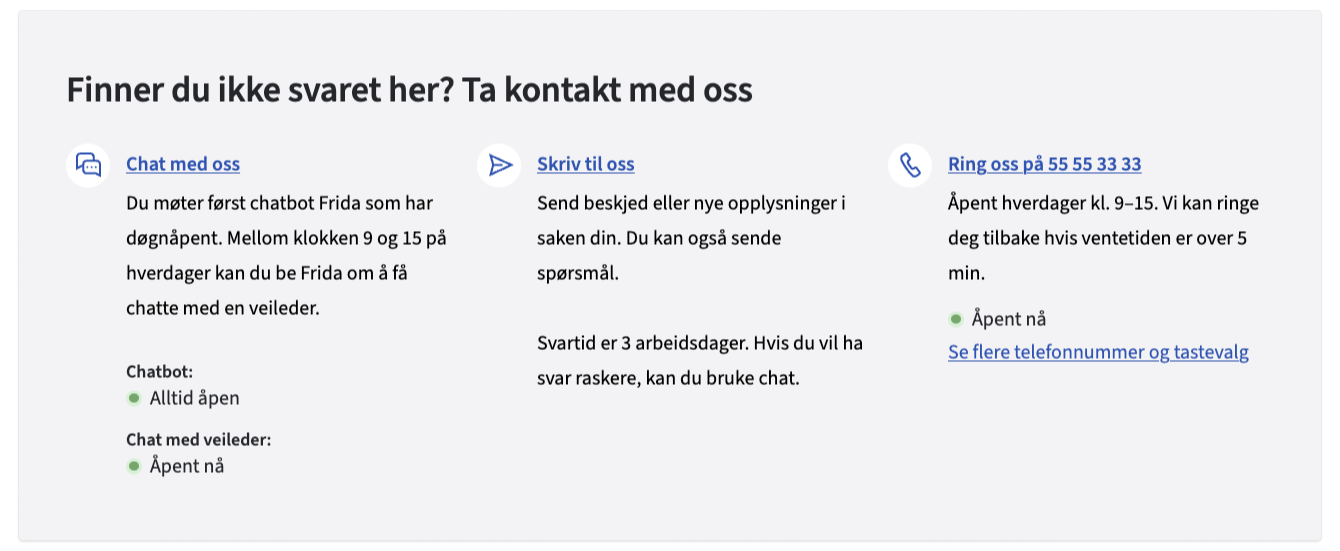 Kontaktmodulen på nav.no