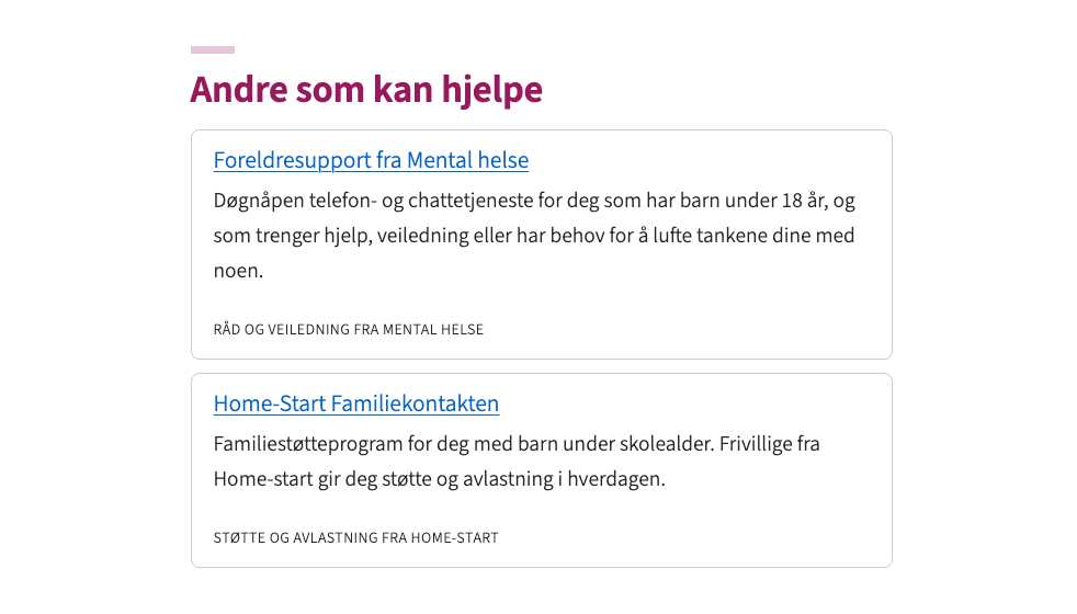 Inngang til andre aktører i seksjonen Andre som kan hjelpe