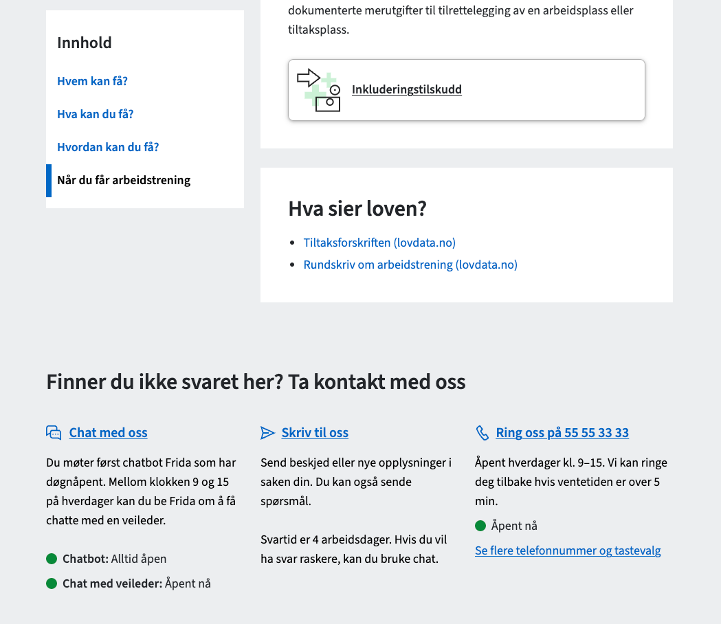 Seksjonen "Hva sier loven?"