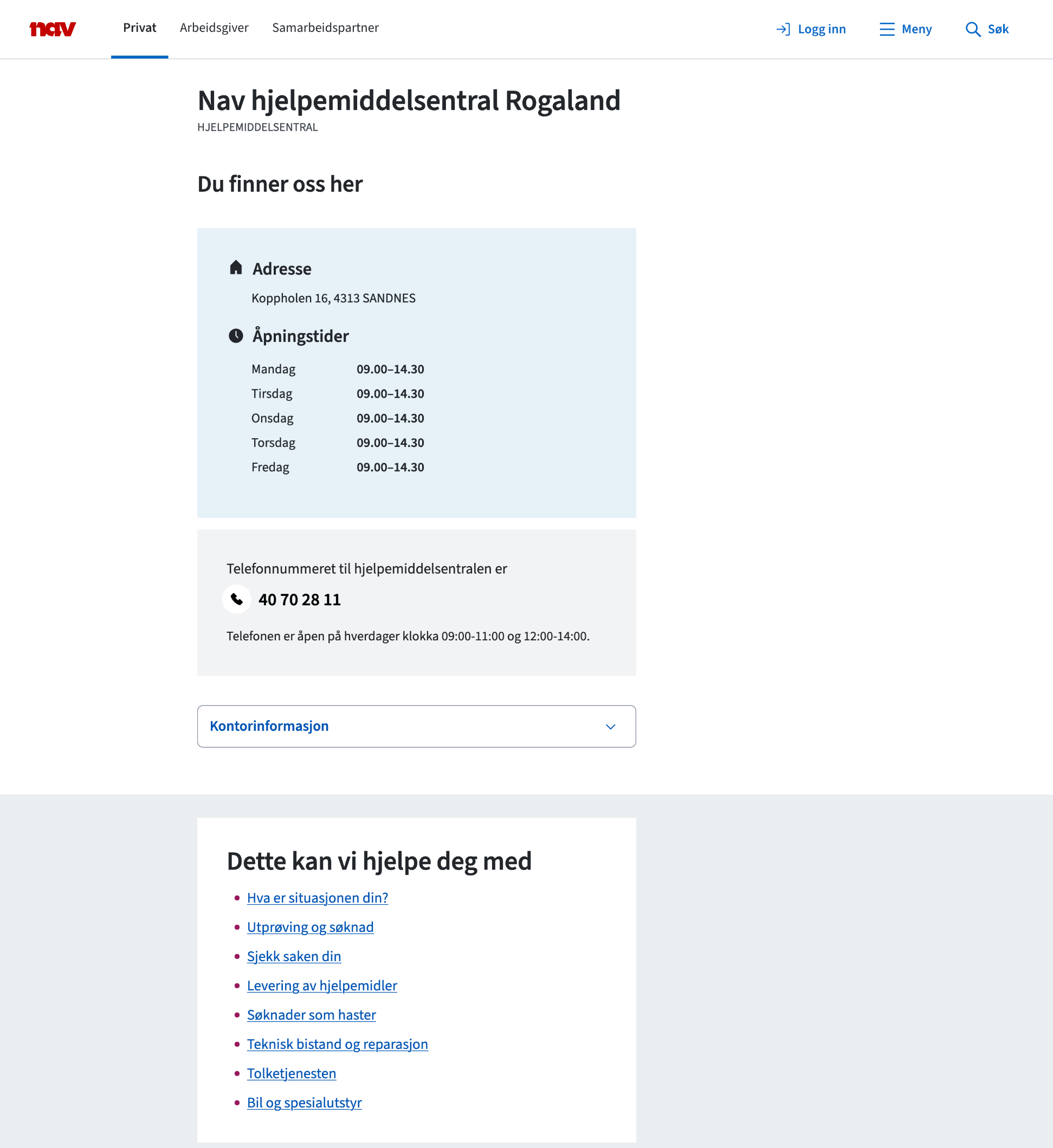 Eksempel på hjelpemiddelsentral