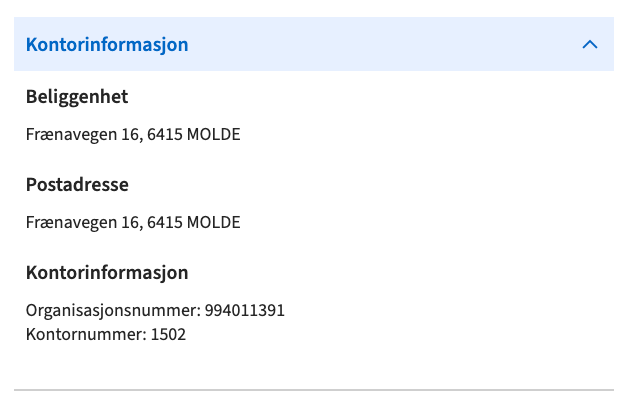 Seksjonene for kontorinformasjon