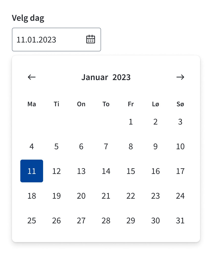 Monthpicker med select-meny