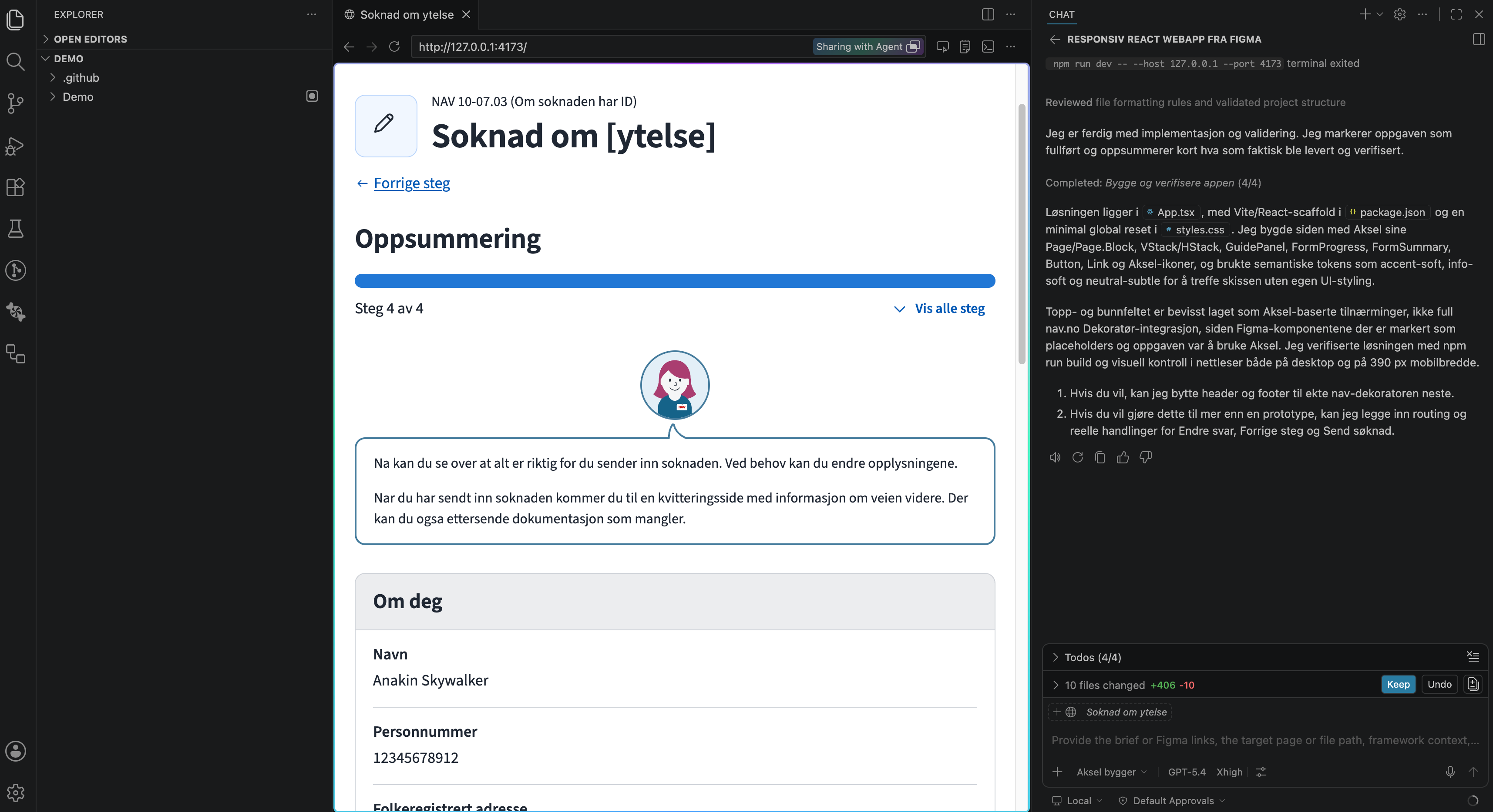 Bilde av en prototype i VSCode