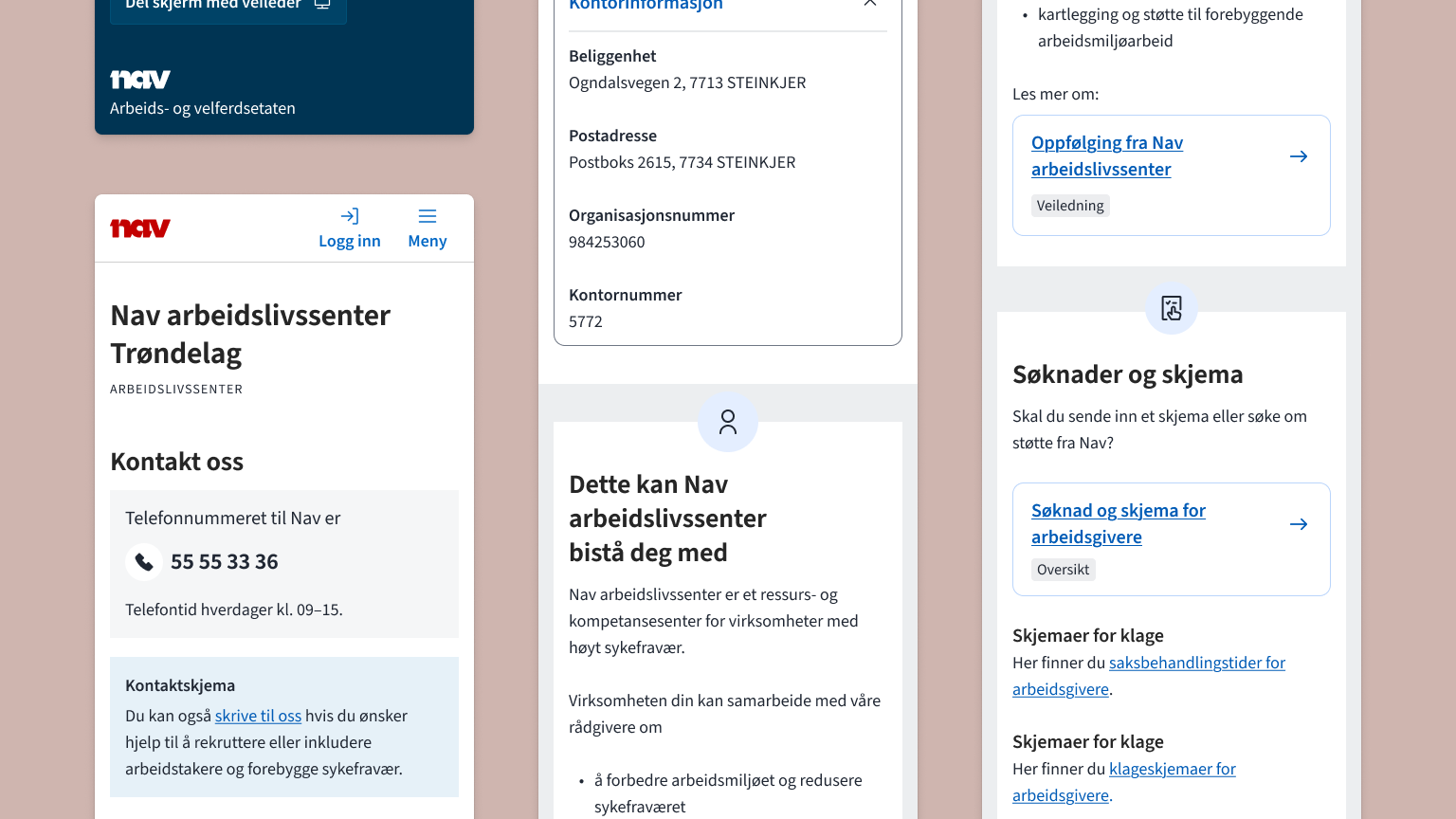 Nye kontorsider for arbeidslivssentrene på nav.no thumbnail