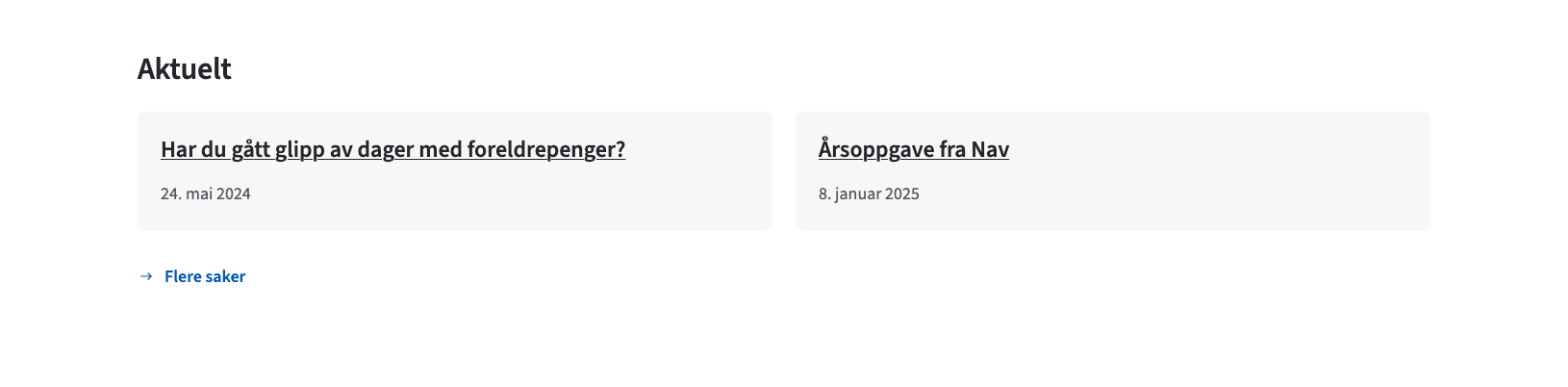 Skjembilde av seksjonen med to aktuelt-saker