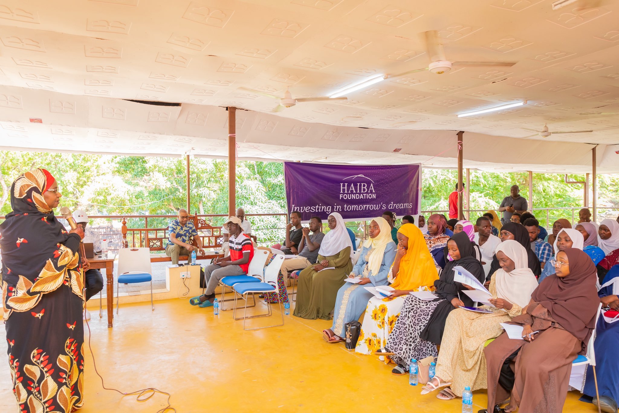The International Federation of Red Cross and Red Crescent Societies Permanent Representative to the African Union in Addis Ababa Ethiopia, Dr Asha Mohammed speaks during the Annual Mentorship Programme of Haiba Foundation at Swahili Port in Mombasa in August 2025