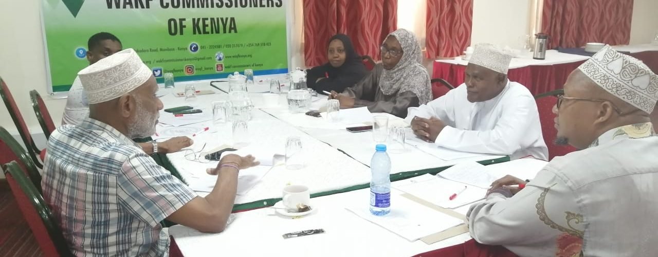 A meeting of officials of the Wakf Commission discussing disbursement of bursaries granted to the needy students 