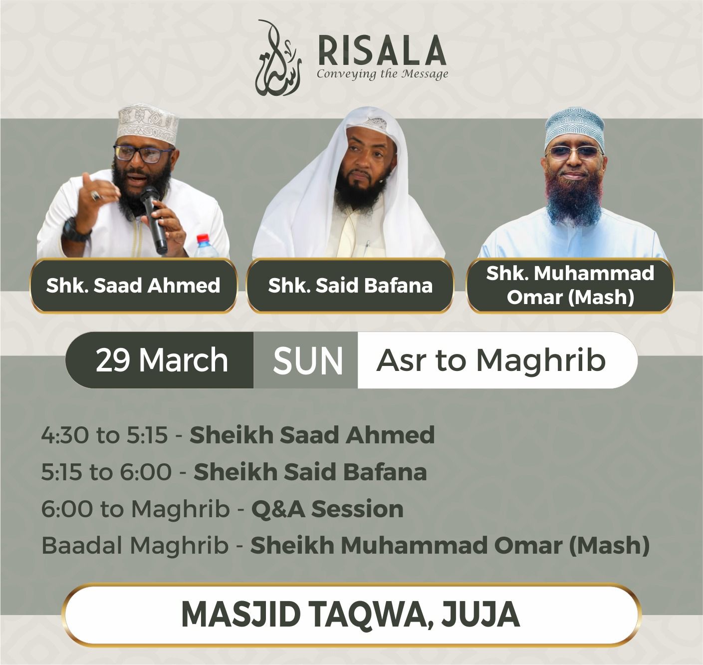 Da’wah session - Sunday, March 29th 