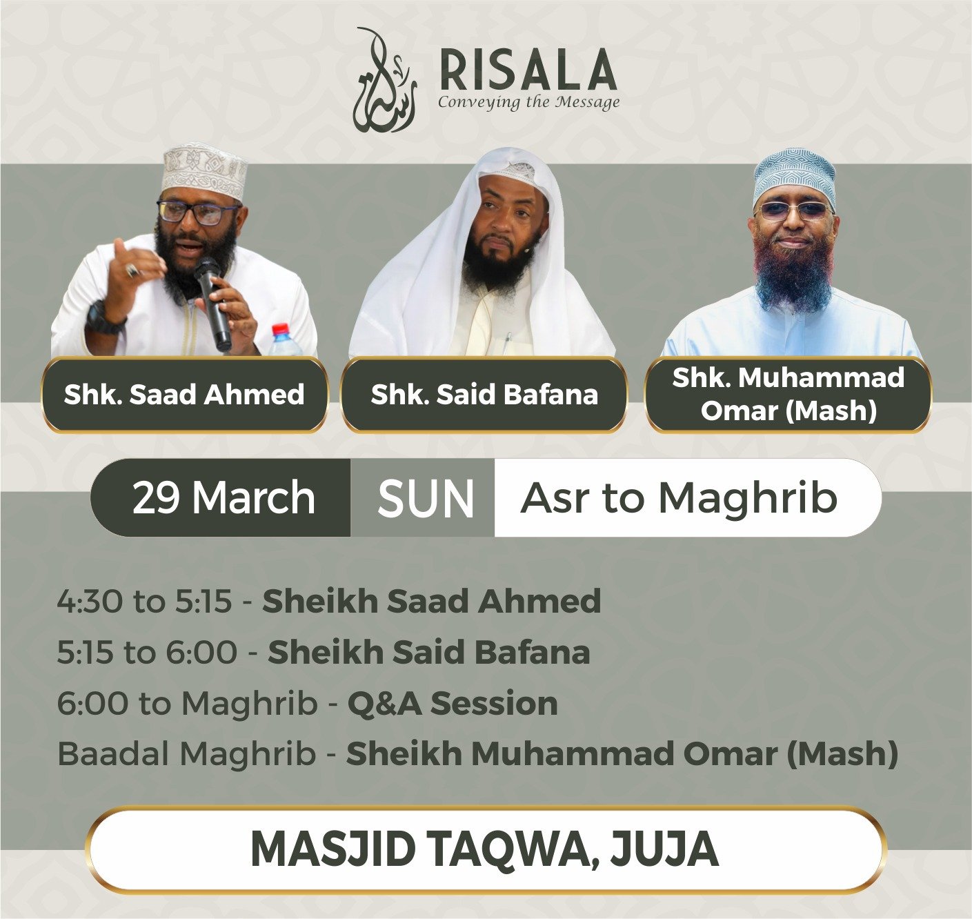 Da’wah session - Sunday, March 29th