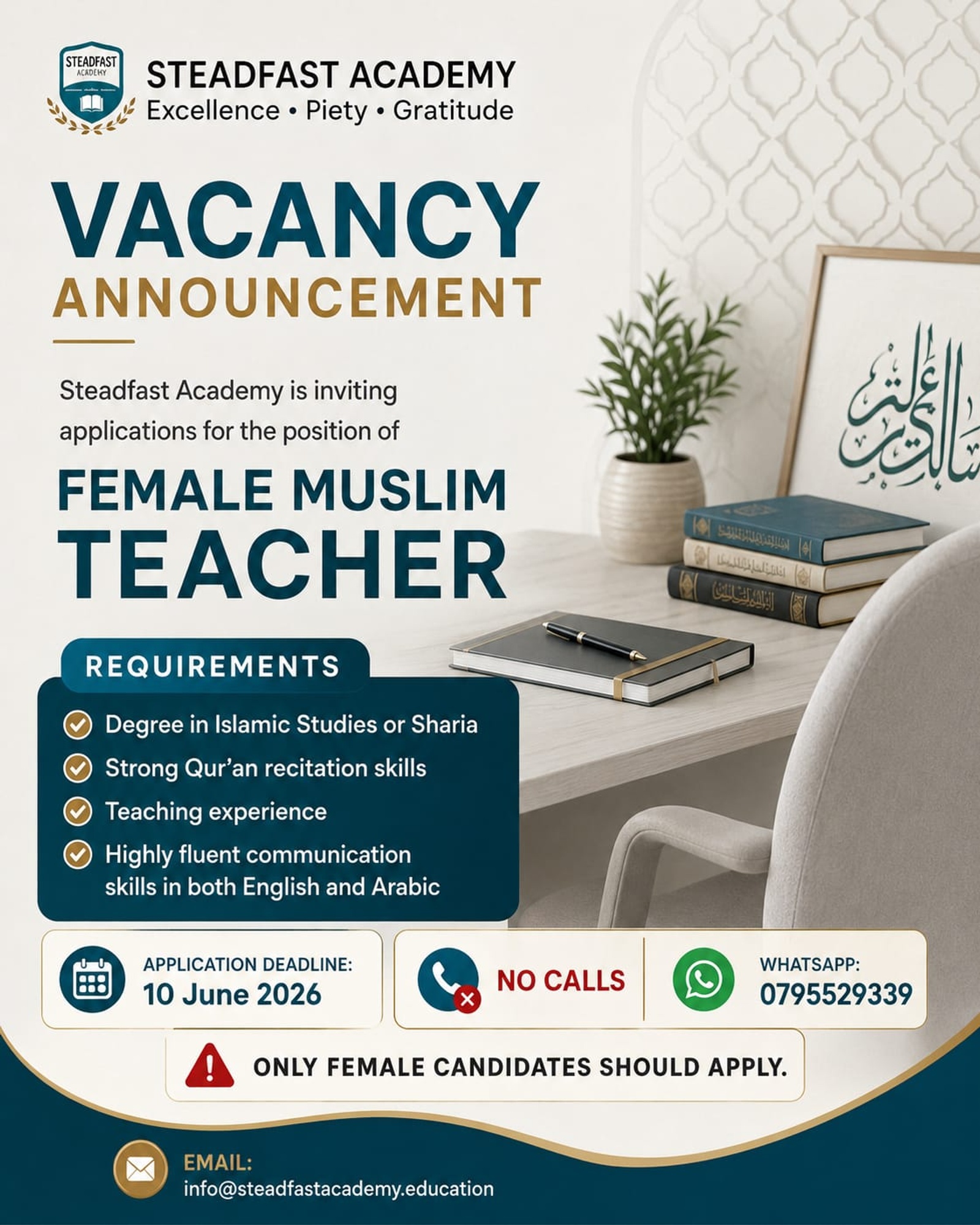 Steadfast Academy - Female Muslim Teacher