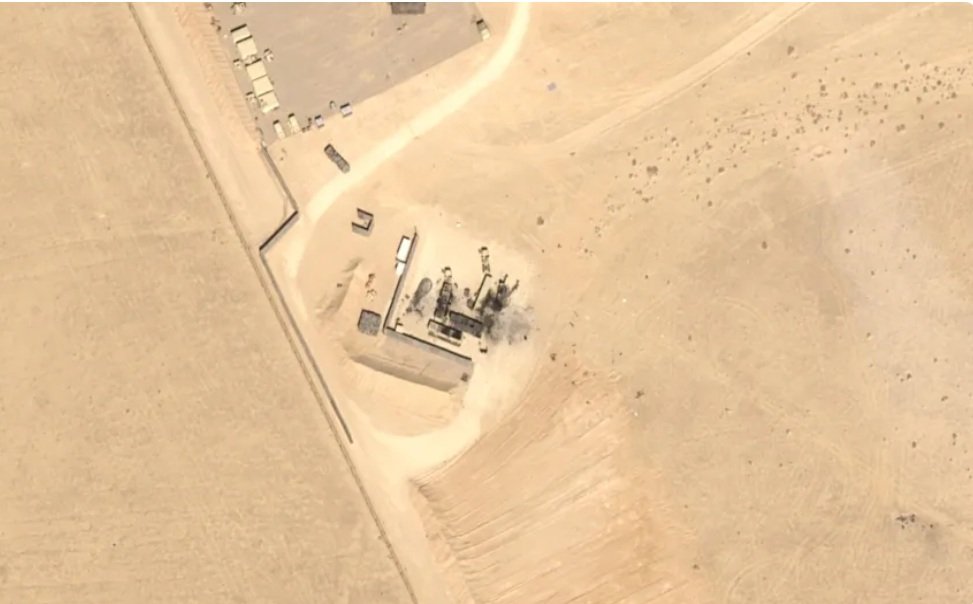 A satellite image taken on March 2, 2026, shows debris surrounding a destroyed United States THAAD radar at the Muwaffaq Salti Air Base in Jordan