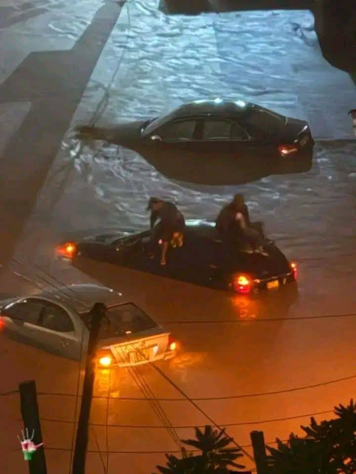 Stranded motorists waiting to be rescued