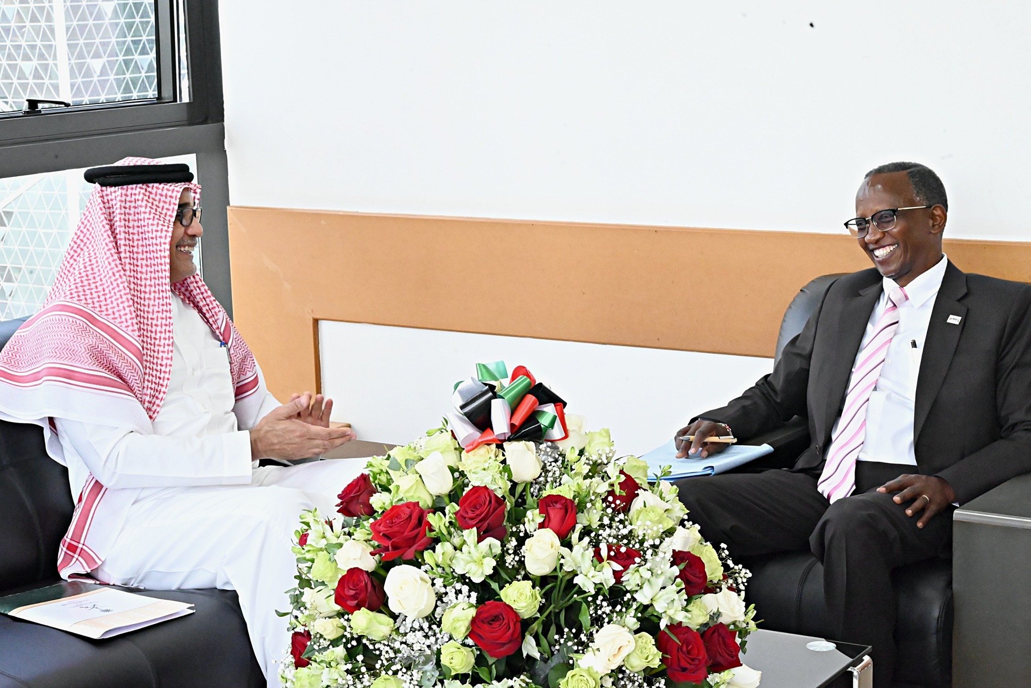 Saudi Ambassador to Kenya Khalid Salman with the Deputy Director-General for the Middle East Affairs Directorate, Ambassador Lindsay Kiptiness.