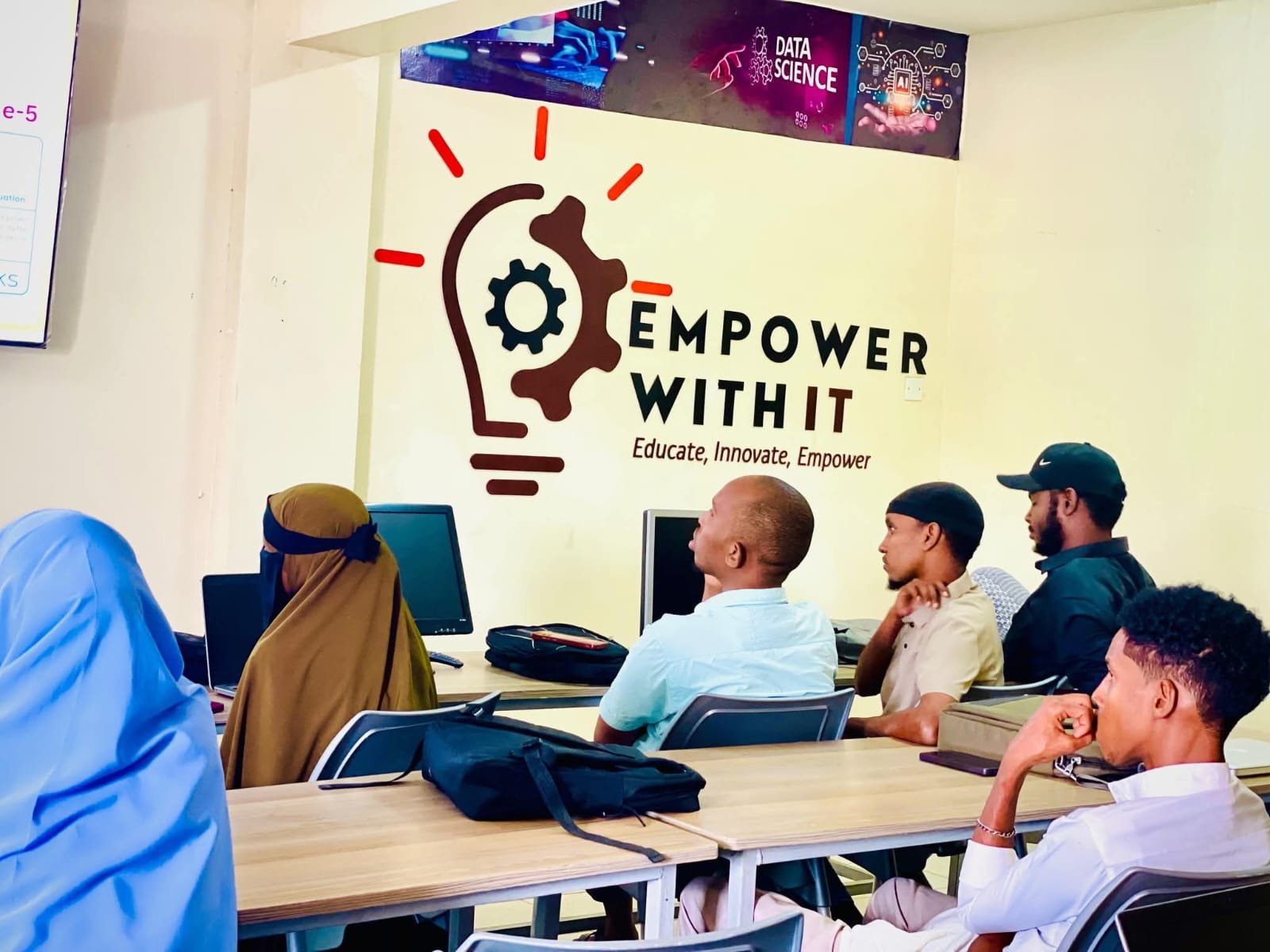 Young people at the EmpowerwithIT digital hub in Garissa