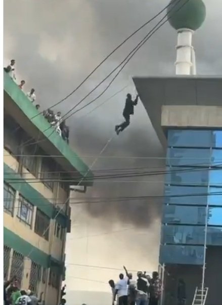 An online video shows desperate attempts to escape the fire at Yare Plaza