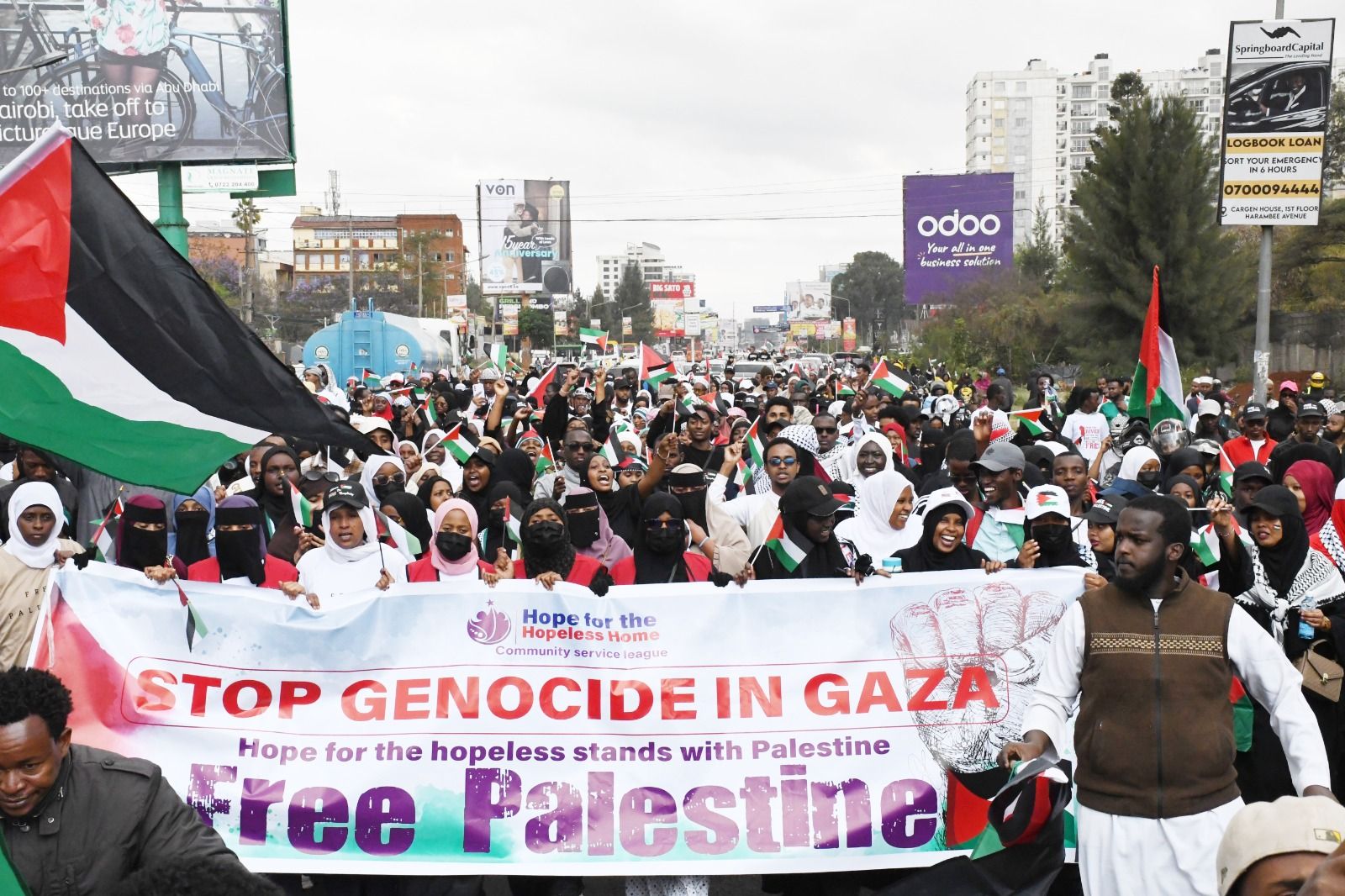 An unwavering show of support for Gaza at Uhuru Park 