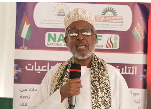 NAMLEF chairman Abdullahi Abdi speaking at the event