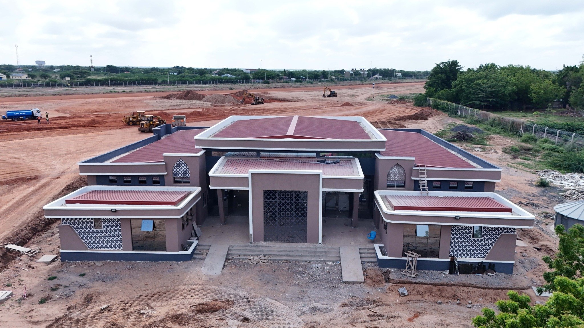 The new terminal building under construction