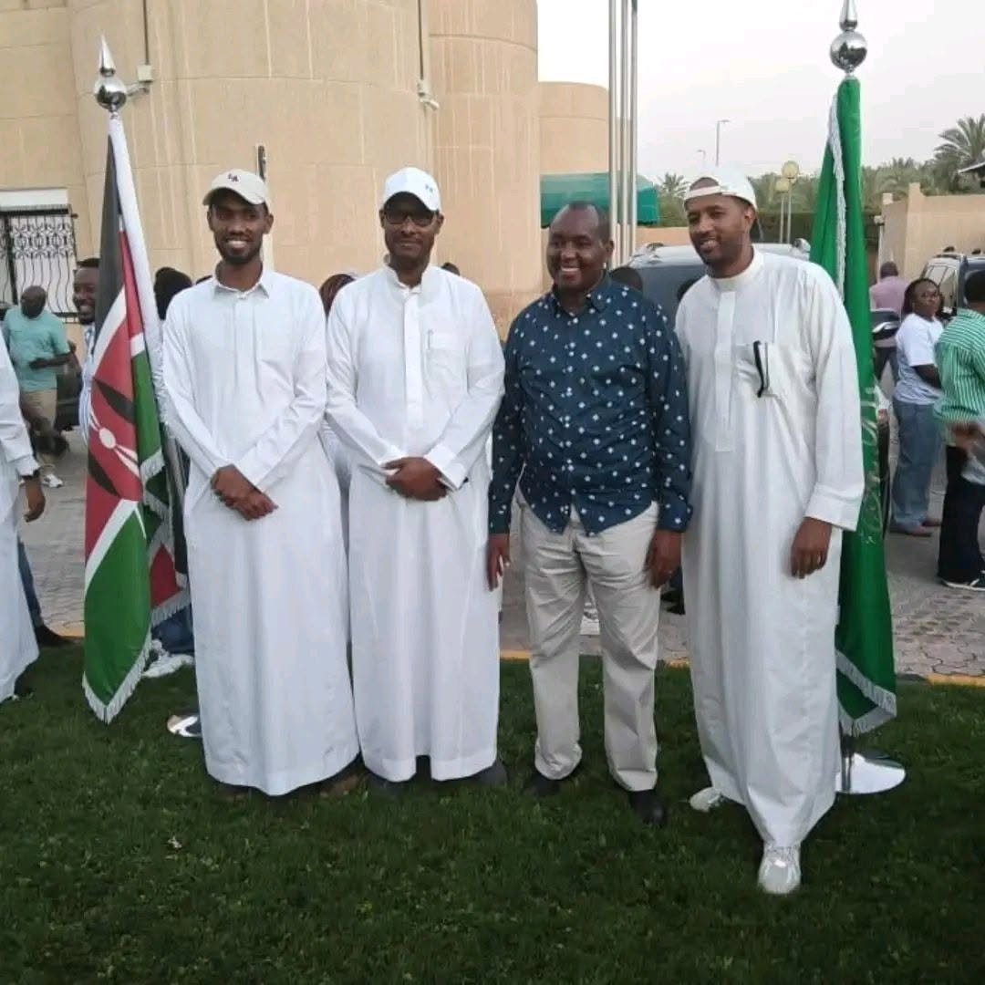 Kenya's ambassador to Saudi Arabia Joseph Masila with Kenyan professionals working in the country