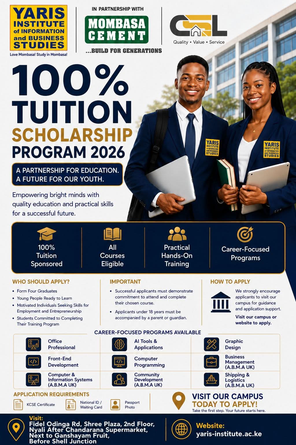 100% Tuition Scholarship Program 2026 Now Open