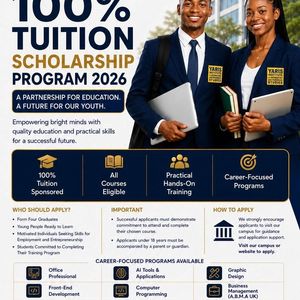 100% Tuition Scholarship Program 2026 Now Open