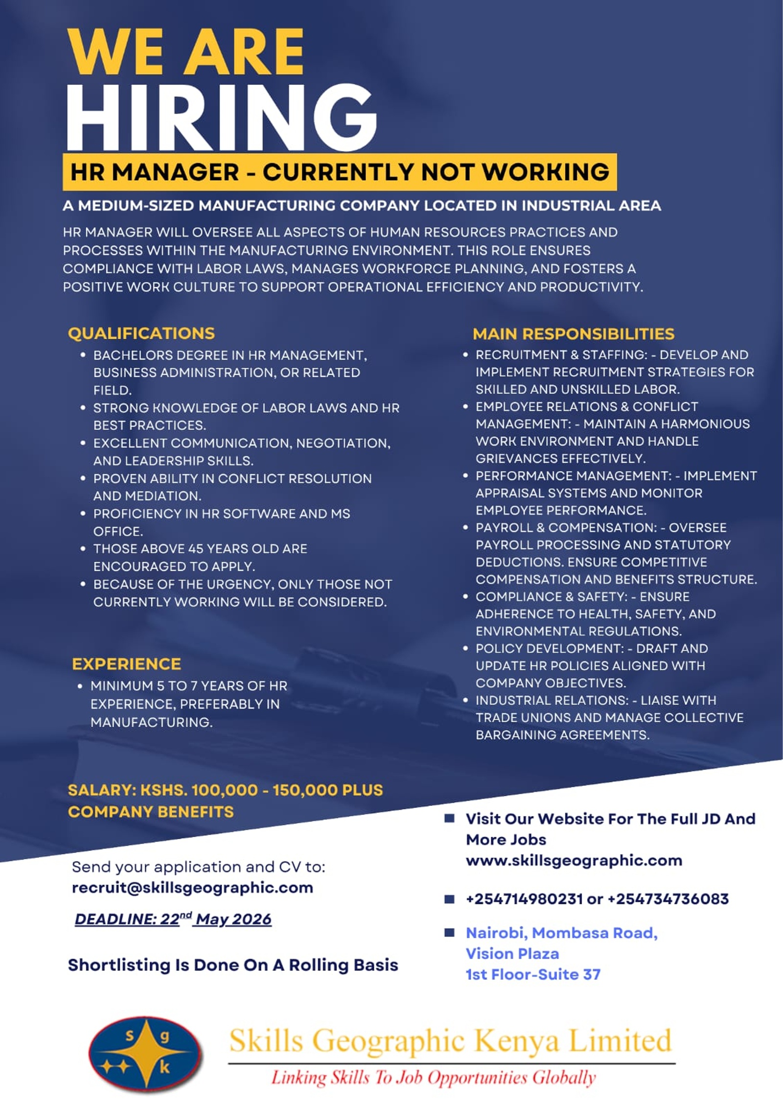 HR Manager Vacancy