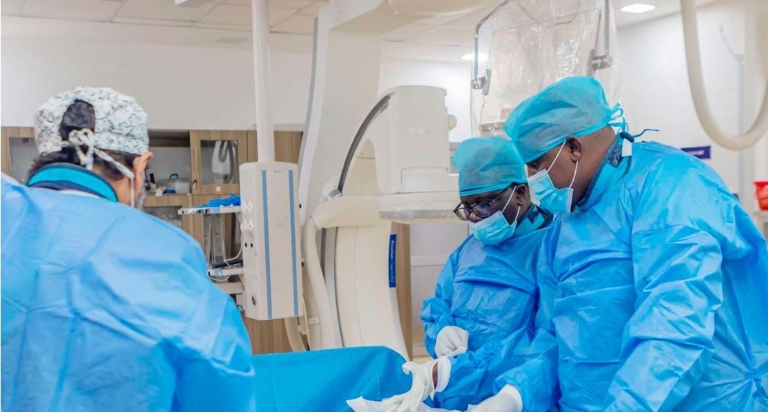 Surgeons carrying out a heart procedure at the Coast General Hospital in Mombasa