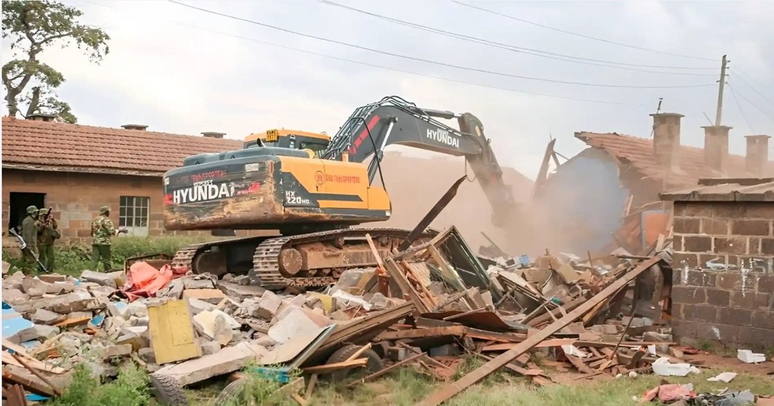 The demolition process underway at Makongeni estate