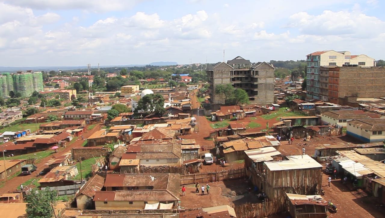 An aerial view of Majengo informal settlement in Nyeri