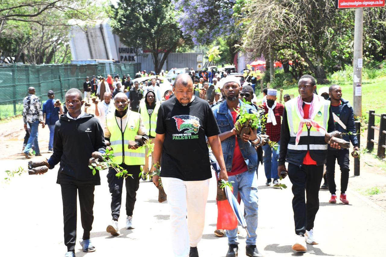 Planting trees for Gaza at Uhuru Park-a call for global justice 