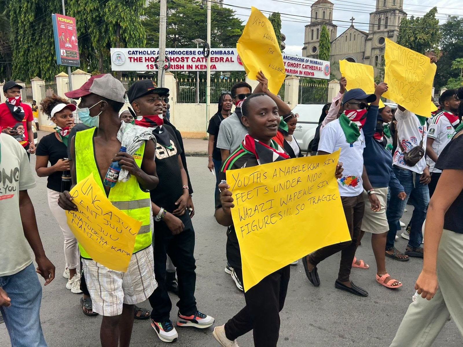 Protestors in Mombasa to mark the June 25 Genz demonstrations