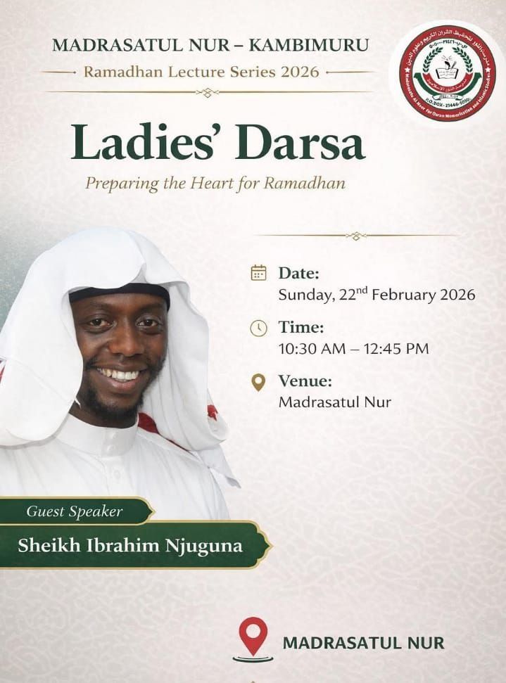 Ladies’ Darsa – Preparing the Heart for Ramadhan (Sunday, 22nd February)