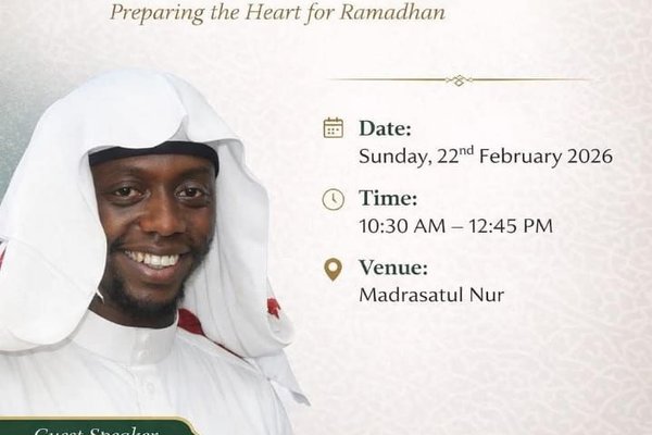 Ladies’ Darsa – Preparing the Heart for Ramadhan (Sunday, 22nd February)